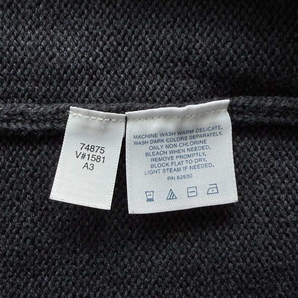 Vintage Lands End Mens Small Drifter Sweater Cotton Pullover 90s Charcoal Gray - Picture 10 of 14